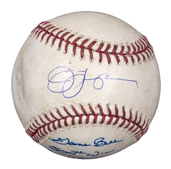 2011 Jim Leyland Game Used, Signed & Inscribed OML Selig Baseball From 500th Win as Detroit Tigers Manager (Beckett)